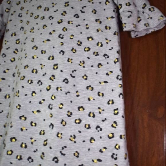 Oshkosh  Leopard Print Dress Size 3T Gray Short Sleeve Animal Print - Picture 3 of 9
